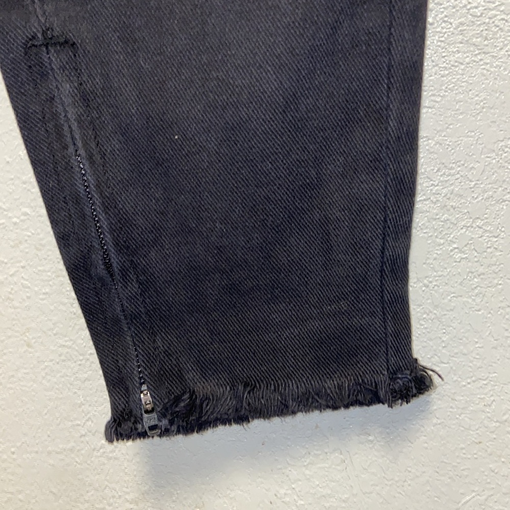One Teaspoon NWT Black Oak Firebirds Distressed Raw Edge Cropped Jeans 3112 - Picture 6 of 15